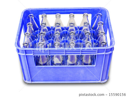 Used glass bottles waiting for reuse  15590156