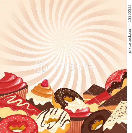 Sweets with radial stripes on beige Sweets with radial stripes on beige 15590532