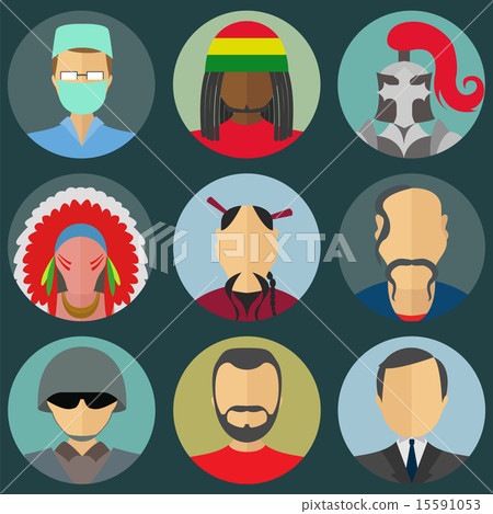Set of flat style male characters - Stock Illustration [15591053] - PIXTA