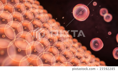 circle cells moving to wall close up - Stock Illustration [15592285 ...