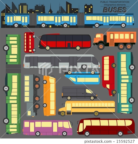 Public transportation, buses infographics - Stock Illustration ...