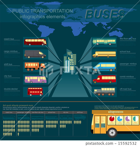 Public transportation ingographics. Buses. - Stock Illustration ...