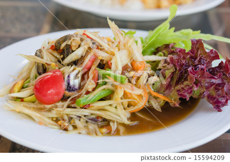 spicy papaya salad spicy papaya salad 15594209