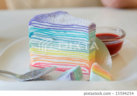 Rainbow crepe cake 15594254