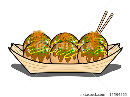 Takoyaki sulla piastra Illustrazione Vector Immagine e Vettoriale