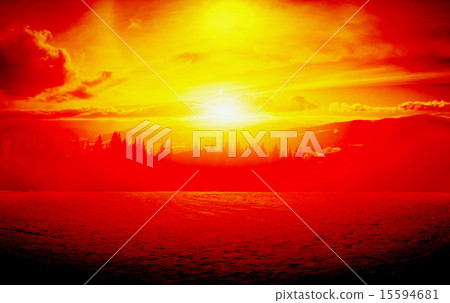 Sunset winter landscape 15594681