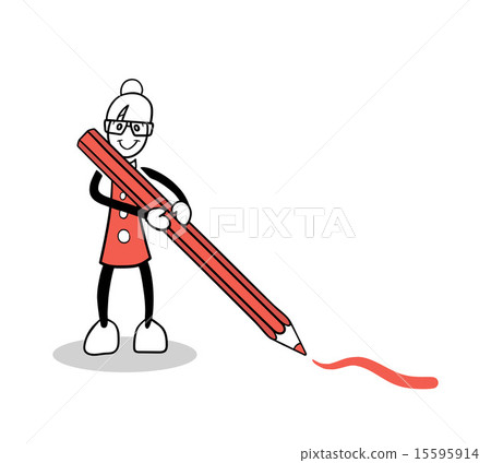 Cute cartoon drawing with pencil vector Cute cartoon drawing with pencil vector 15595914