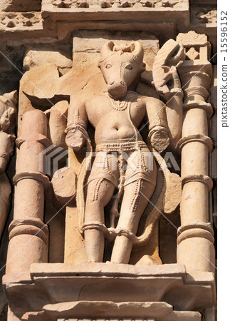 Stone carved Nandi Sculpture on Javari Temple Stone carved Nandi Sculpture on Javari Temple 15596152