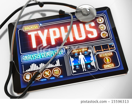Typhus on the Display of Medical Tablet. Typhus on the Display of Medical Tablet. 15596313