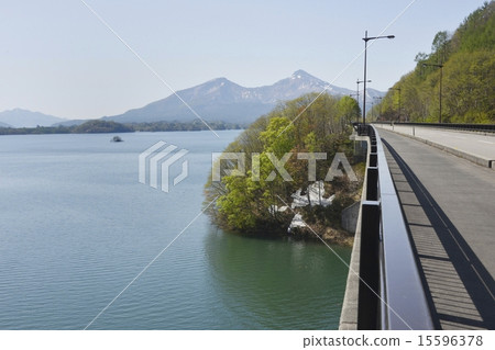 Fresh green Hinbara Lake shore road Fresh green Hinbara Lake shore road 15596378