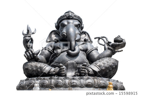Metal Ganesha  isolated white background 15598915