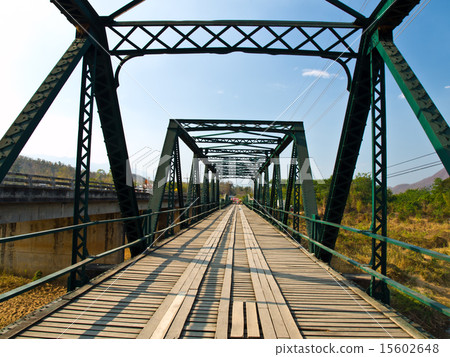 Historical iron bridge in Mae hong son in Thailand Historical iron bridge in Mae hong son in Thailand 15602648