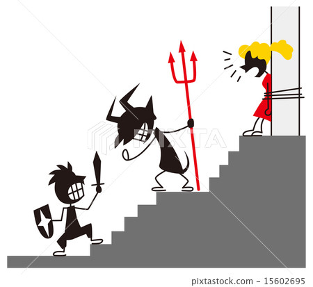 Hero and devil and woman 15602695