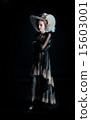 Beauty with hat in long dress 15603001