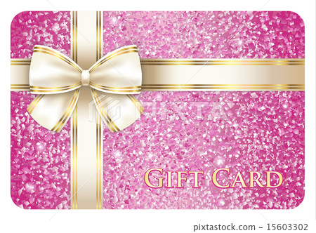 Luxury pink shiny gift card composed from glitters 15603302