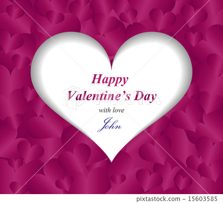 Valentine greeting card with paper heart Valentine greeting card with paper heart 15603585