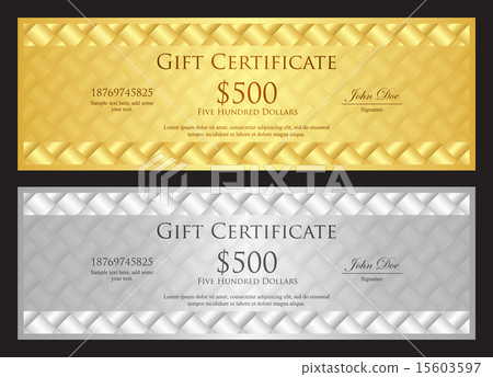 Luxury golden and silver gift certificate  15603597