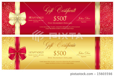 Gift certificate composed from glitters 15603598