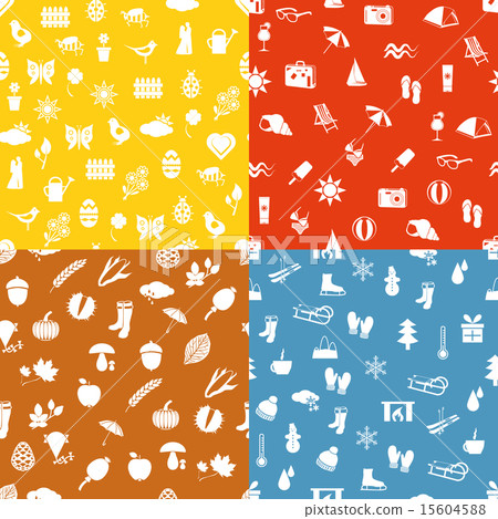 seamless season patterns - Stock Illustration [15604588] - PIXTA