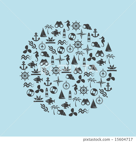 marine icons in circle 15604717