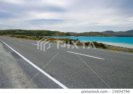 Empty Road along Lake Pukaki 15604796