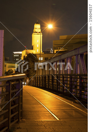 Yokohama Customs and the night view of the bridge 15604857