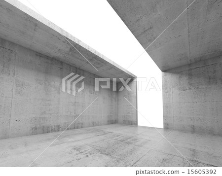 3d empty concrete nterior with white opening 3d empty concrete nterior with white opening 15605392