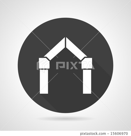 Arch gateway black round vector icon - Stock Illustration [15606970 ...