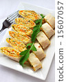 Rolls of lavash with onions, carrots and cheese 15607057