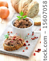 Liver pate with paprika with slices of bread 15607058