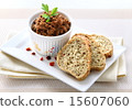 Liver pate with paprika with slices of bread 15607060