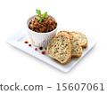 Liver pate with paprika with slices of bread 15607061