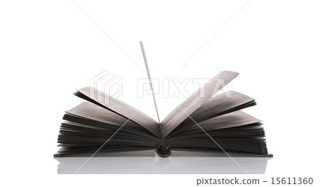 Open black book isolated on white background Open black book isolated on white background 15611360