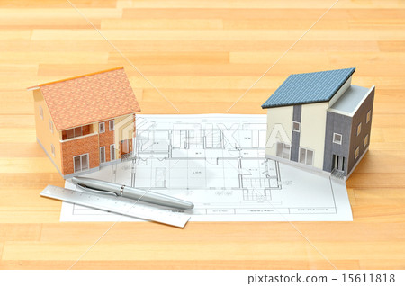 Architectural model, house model, image of mortgage 15611818