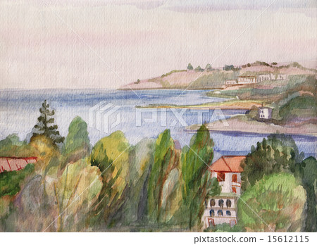 The sea and mountains 15612115