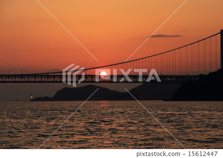Seto Ohashi Bridge at dusk Seto Ohashi Bridge at dusk 15612447