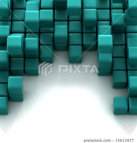 3d illustration of green cubes 15613977