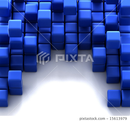 3d illustration of blue cubes 3d illustration of blue cubes 15613979