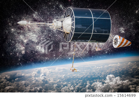 Space satellite over the planet earth 15614699