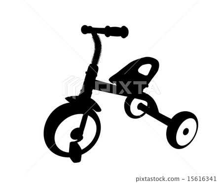 Children Bicycle with Three Wheels. Isolated 15616341