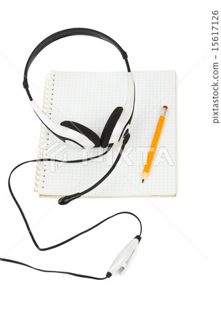 Headphones and notepad 15617126