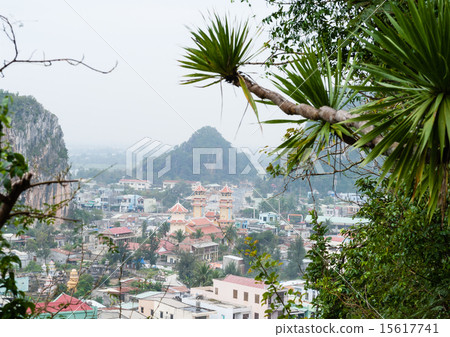 View on Danang marble town from top of cave View on Danang marble town from top of cave 15617741