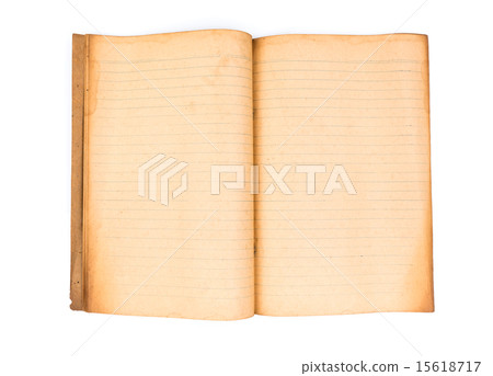 Open old book on white background Open old book on white background 15618717