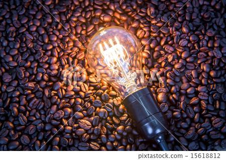 Light bulb on  coffee beans 15618812