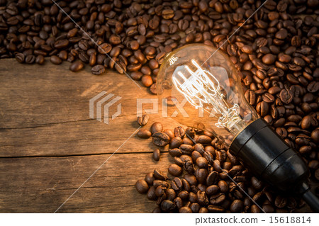 Light bulb on  coffee beans 15618814