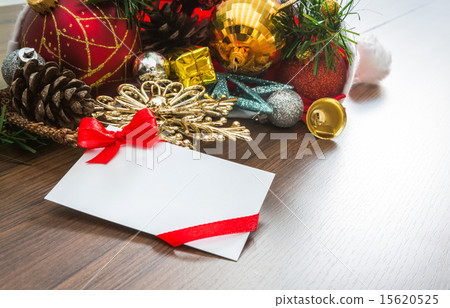 Christmas card and Santa Hat with decorations Christmas card and Santa Hat with decorations 15620525