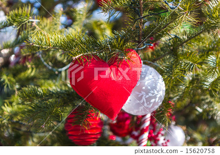 Heart shape ornament in a Christmas tree 15620758