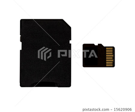 Micro sd card and adapter with clipping path 15620906