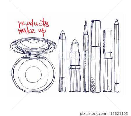 set of decorative cosmetics  powder, lipstick,  15621195