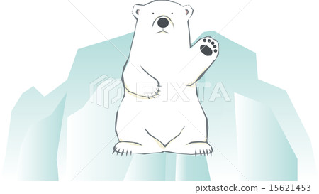 Polar bear and iceberg raising hands 15621453